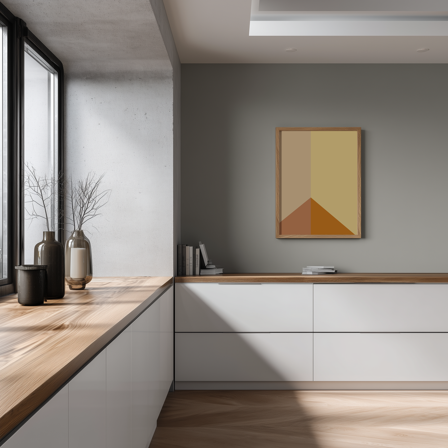 Wandbild Color Contruct Earthtone Poster Colorful Artwork, minimalistisches modernes Design, ideal für stilvolle Raumgestaltung.